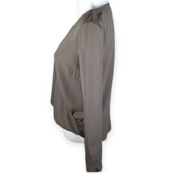 FOREVER 21 ARMY GREEN CRISSCROSS BLOUSE SZ.S EUC. - Picture 3 of 6